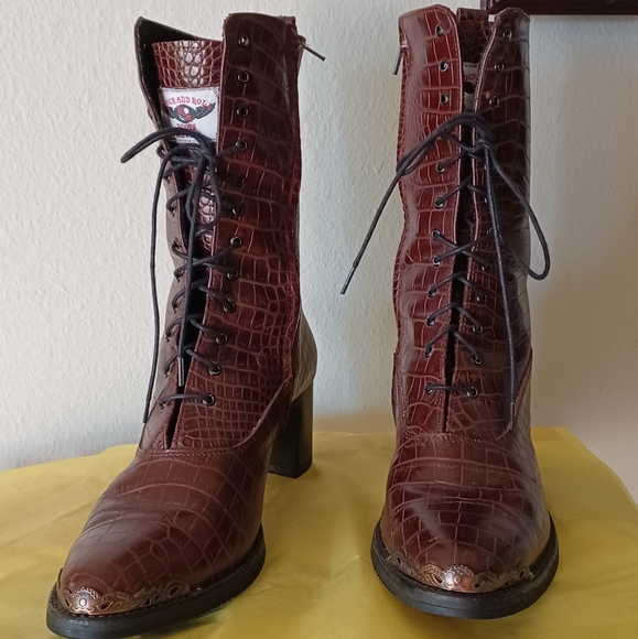 Rock and Roll Lace Up Women's Boots Size  9 - Picture 5 of 9